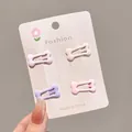 Cute set of four pastel bone-shaped BB hair clips for girls, presented on display card - Pink and Purple Bone (6#) / Set of 4 / Pink and Purple Mix