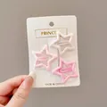Set of three cute pastel star-shaped BB hair clips for girls' daily styling accessories - Star Style (5#) / Set of 3 / Macaron Mixed Colors