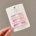 3-piece set of cute pink rectangular BB hair clips for girls with matte stylish finish - Rectangular Style (1#) / Set of 3 (6cm)