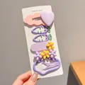 Adorable pastel-colored hair clip set with heart and flower shapes for girls and children - Purple Heart Combo (5#) / 6-Piece Set