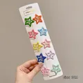 Set of 10 colorful 3cm star-shaped BB hair clips for children and girls in various pastel tones - Colorful Star Clip (5#) / 10-Piece Set (3cm) / Dopamine Colorful