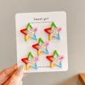 Set of 5 colorful star-shaped BB hair clips for girls, cute rainbow hair accessories - Rainbow Star (3#) / 5Pcs Set (3cm)