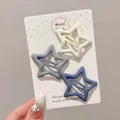 Set of 3 matte Morandi star-shaped BB hair clips for girls and kids hair accessories - Star Style (3#) / 3-Piece Set (4cm)