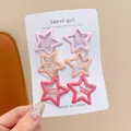 Colorful star-shaped metal BB hair clips for kids in various pink and peach shades - Girlish Pink (65#) / Set of 6