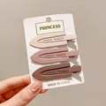 Three-piece set of matte arrow-shaped BB hair clips for girls in elegant earth tones - Coffee Series (5#) / 3pcs Set (7cm)