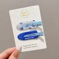 Set of two cute blue and patterned blueberry hair clips for girls hair styling - 2 Pieces/Pack (6cm) / 7# Blueberry Shredded Hair Clip