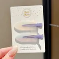 Handmade cute glitter gradient BB hair clips for girls with purple metal base - Marbling Glitter Style (1#) / 2 Pieces/Pack (6.5cm) / Purple