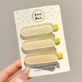 Yellow floral and checkered resin hair clip set for girls in handmade display packaging - Yellow Jelly Style (2#) / 3 Pieces/Pack (Approx 6cm)