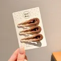 Set of three elegant gradient brown wavy matte hair clips for girls on display card - Waterdrop Wavy Gradient Style (16#) / Set of 3 (6cm) / Coffee Gradient