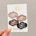 Set of 4 cute polka dot BB hair clips in various colors for girls - Polka Dot Cloud Style (1#) / 4 Pieces/Pack (Approx 3.5cm) / Colorful