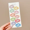 Set of 10 colorful wavy-edged BB hair clips for girls on a white card display - Colorful Dotted Wave Cloud (3#) / 10 Pieces/Pack (Approx 3.6cm) / Colorful