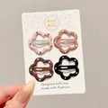 Set of 4 colorful flower-shaped BB hair clips for girls with cute dot patterns - Polka Dot Flower Style (2#) / 4 Pieces/Pack (Approx 3cm) / Colorful
