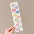 Set of ten colorful heart-shaped polka dot BB hair clips for girls on display card - Polka Dot Heart Style (Macaron Colors) / 10-Piece Set (Approx 3cm)