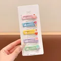 Colorful 5-piece set of cute hair clips with resin fruit and dessert charms - Cake Cone Style (1#) / 5 Pieces/Pack (Approx 5cm) / Colorful Macaron