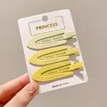 Set of three yellow gradient matte alligator hair clips for girls displayed on white card - Yellow Series (1#) / 3pcs Set (7cm)