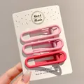 Set of three pink gradient matte hair clips on display card for girls and toddlers - Set of 3 (6cm) / 7# Pink Gradient