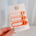 Set of three cute gradient orange matte finish BB hair clips for girls on display card - Three-Piece Set / 2# Orange Gradient