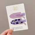 Cute purple hair clips featuring grape pattern on white display card held by hand - Succulent Grape (2#) / 1 Pair (6cm) / Purple