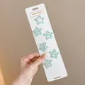 Set of six cute light green star-shaped hair BB clips on card for girls and children - Glitter Star Style / Set of 6 (3.2cm) / Teal