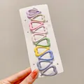 Set of 10 colorful heart-shaped BB hair clips in various pastel shades for little girls - Star Style (5#) / 10-Piece Set / Macaron Multicolor