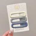 Set of 3 matte Morandi color scalloped edge BB hair clips for girls and kids hair accessories - Wavy Square Style (6#) / Set of 3 (6cm) / Morandi Mixed Colors