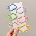 Set of 6 colorful wavy cloud-shaped matte finish BB hair clips for girls and women - Cloud Wave Style / 6-Piece Set / Spring Colors Mixed