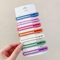 Set of 7 colorful wavy matte finish hair clips for girls displayed on cardstock - Wavy Style (6#) / 7-Piece Set (8cm) / Colorful
