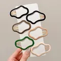Set of 6 colorful wavy hair clips for girls, minimalist matte finish BB side clips - Morandi Glossy Cloud (76#) / 6-Piece Set