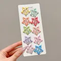 Ten-piece set of colorful star-shaped hair clips with decorative polka dots for girls - Colorful Dotted Star Style / 10 Pieces/Pack (Approx 3.3cm) / Colorful