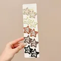 Ten pieces set of colorful star shaped metal BB hair clips for kids hair accessories - Hollow Five-pointed Star Style (9#) / 10 Pieces/Pack (4cm) / Coffee Colors