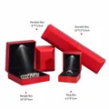 Hochwertige rote LED-Schmuckschatullen für Ringe, Armbänder, Halsketten und Armreifen - Ringbox / Ohrsteckerbox / Rot