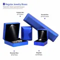 Blaues LED-Schmuckkästchen-Set für Ringe und Armbänder in verschiedenen Größen - Ringbox / Ohrsteckerbox / Blau