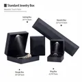 Mattschwarzes LED-Schmuckkästchen-Set für Ringe und Armbänder mit Soft-Touch-Finish - Ringbox / Ohrsteckerbox / Schwarz