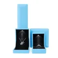 Premium light blue jewelry box set with integrated LED light for ring and necklace display - Bangle/Bracelet Box / Teal Blue