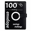 Black 100 Envelope Challenge savings binder for budget planning and saving goals - Cover Only / A5 / Black