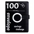Black 100 Envelope Challenge savings binder for budget planning and saving goals - Cover Only / A5 / Black