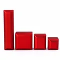 Set of red matte LED light jewelry boxes in multiple sizes for rings, bangles and bracelets - Pendant Box / Necklace Box / Red