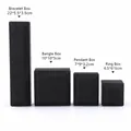 Matte black LED jewelry box set for rings pendants bangles and bracelets - Ring Box / Stud Earring Box / Black