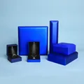 Royal blue LED jewelry box set for rings and necklaces with matte finish - Bangle/Bracelet Box / Blue