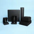Matte black LED jewelry display box set for rings and necklaces with internal spotlight - Ring Box / Stud Earring Box / Black