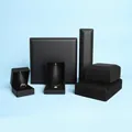 Matte black LED jewelry display box set for rings and necklaces with internal spotlight - Ring Box / Stud Earring Box / Black