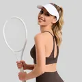 Professional brown mesh hollow sports bra for yoga and tennis fitness training sessions - S / Tops / Coffee
