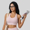 High-elasticity halter yoga sports bra in pink featuring fixed cups for workout - S / Tops / Mist Pink
