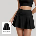 High-waisted starry black pleated sports skirt with pockets for tennis and running - S / Bottoms / Starry Black