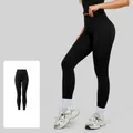 High-waisted black yoga pants with naked-feeling fabric and booty-lifting design for fitness - S / Bottoms / Black