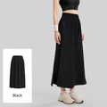 Black high-waisted Yamamoto style wide-leg culottes with A-line silhouette - S / Bottoms / Black