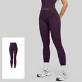 Leggings da yoga a vita alta viola prugna sensazione nuda per sport e fitness - Viola Prugna Scuro