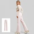 Soft Mist Pink high waist straight leg yoga pants featuring peach lift and back pocket - Mist Pink