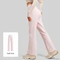 Hoge taille rechte yoga broek in Soft Mist Pink met achterzak en perzik lift effecten - Mist Roze