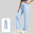 High-waist loose straight-leg yoga pants in glacial blue, comfortable athletic wear - Glacier Blue